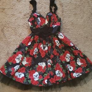 Red and Black Skull Dress S